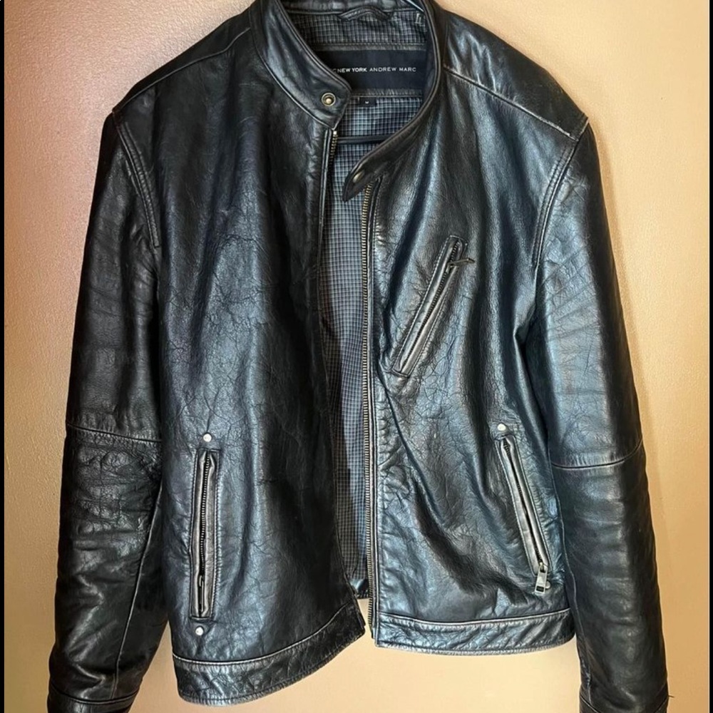 Designer Men’s high quality leather jacket.